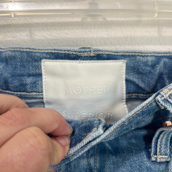 Mother Tomcat Jeans High Rise Cropped Straight Leg Confession Wash Size 30 - Picture 4 of 11